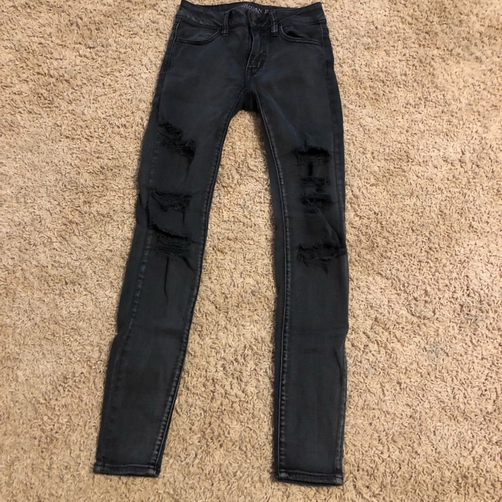 black ripped jeans